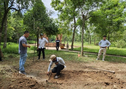 Excavated survey of K tower at My Son temple-towers area.